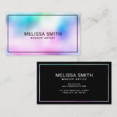 Holografisch pastelglanzend modern kleurrijk visitekaartje (Voorkant / Achterkant)