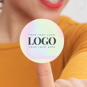 Holografisch Pastelkleurig Aangepast Zakelijk Rech Ronde Sticker