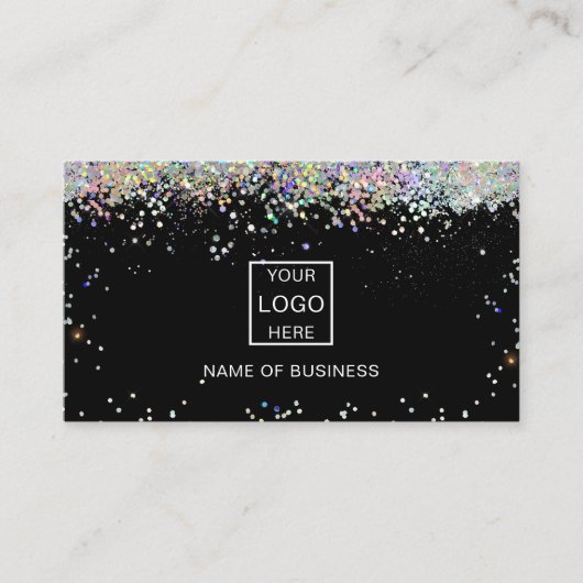 Holografisch pictogram Glitter QR Code Social Medi Visitekaartje (Voorkant)