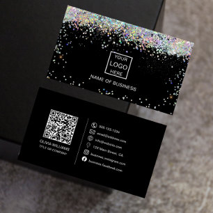 Holografisch pictogram Glitter QR Code Social Medi Visitekaartje