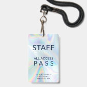 Holografisch Pool Party Personeel All Access Pas E Badge (Achterkant met lanyard)