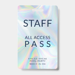 Holografisch Pool Party Personeel All Access Pas E Badge