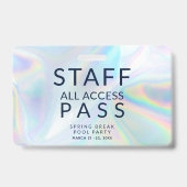 Holografisch Pool Party Personeel All Access Pas E Badge (Achterkant)