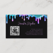 Holografisch Pools plash drip op nails QR code zwa Visitekaartje (Achterkant)