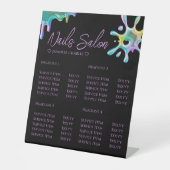 Holografisch Pools plashdpad — zwart Reclamebord Met Voetstuk (Voorkant)