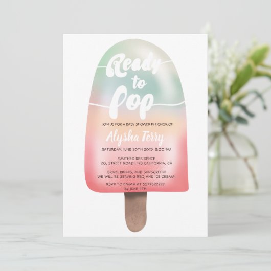 Holografisch Pop baby shower Kaart (Staand voorkant)