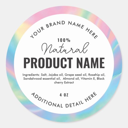 Holografisch product rond label (Voorkant)