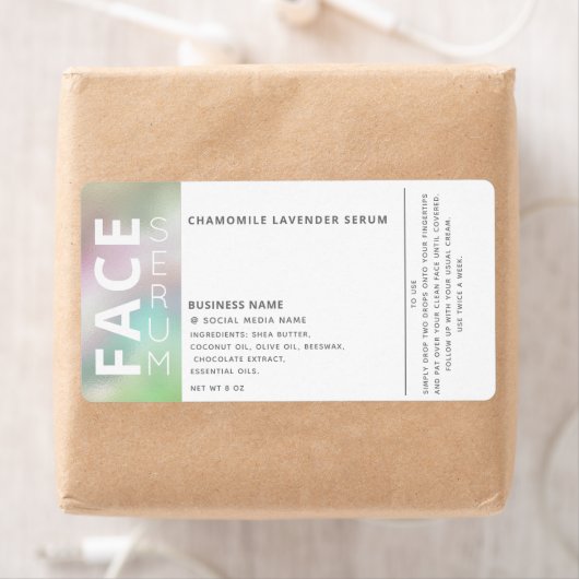 Holografisch professioneel haar en skincare-produc etiket (Insitu)