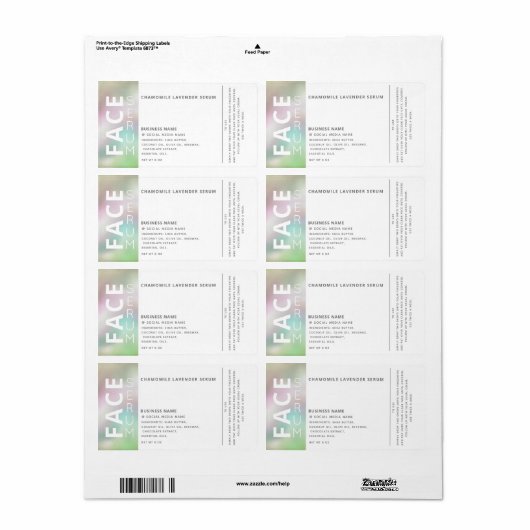 Holografisch professioneel haar en skincare-produc etiket (Full Sheet)