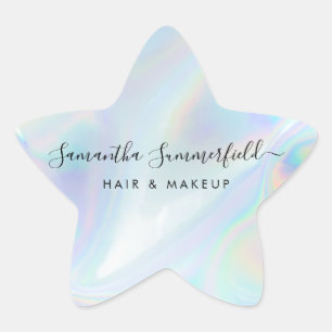 Holografisch QR-code Beauticien Salon Handmade Ster Sticker