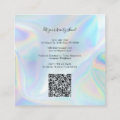 Holografisch QR-code Beauticien Salon Handmade Vierkante Visitekaartje (Achterkant)