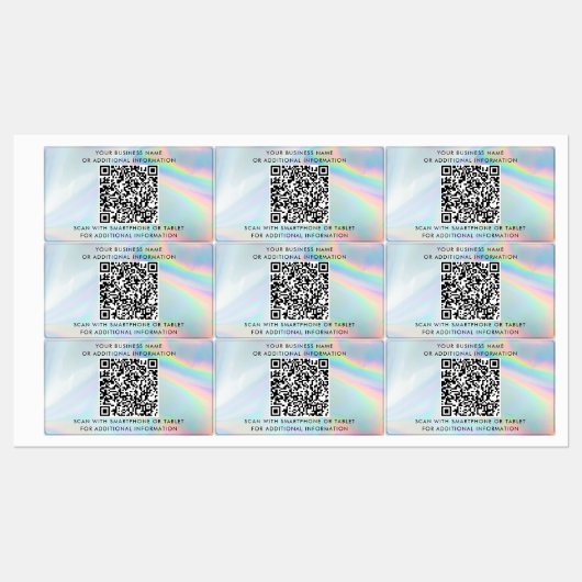Holografisch QR-code Bedrijfsnaam Aangepast Labels (Vel)