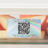 Holografisch QR-code Bedrijfsnaam Aangepast Labels (Aangebracht)