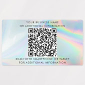 Holografisch QR-code Bedrijfsnaam Aangepast Labels (Design 2)