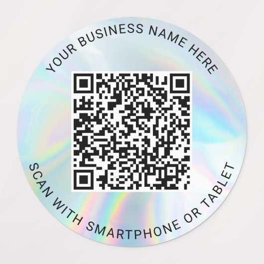 Holografisch QR-code Bedrijfsnaam Aangepast Labels (Design 2)