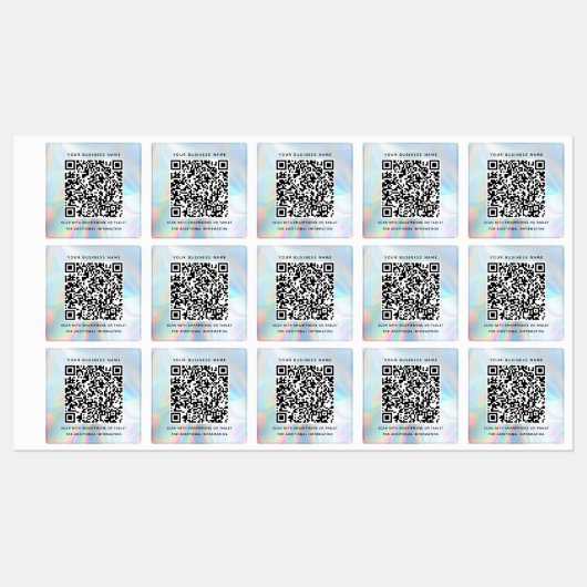 Holografisch QR Code Business en Professional Labels (Vel)