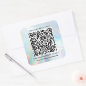 Holografisch QR Code Business en Professional Vierkante Sticker (Envelop)