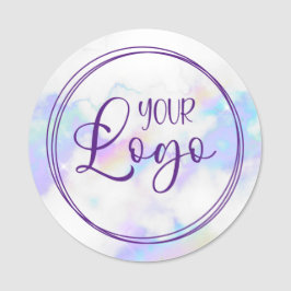 Holografisch Regenboog Marmer Paarse Cirkelvormige Naamplaatje