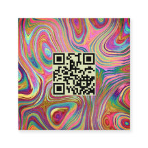 Holografisch regenbooggroen roze QR-code Esthetici