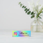 Holografisch regenbooginstagram volgen QR-code toe Mini Visitekaartje (Staand voorkant)
