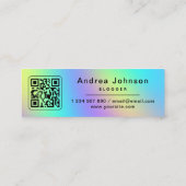 Holografisch regenbooginstagram volgen QR-code toe Mini Visitekaartje (Achterkant)