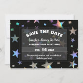 Holografisch regenboogstars Verloving Save The Date (Voorkant)