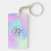 Holografisch regenboogzeegang QR Code Logo Busines Sleutelhanger (achterkant)