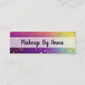 Holografisch roos goud confetti makeuken artiest mini visitekaartje (Voorkant)