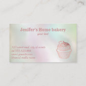 Holografisch roos gouden cupcake zelfgemaakte bakk visitekaartje (Achterkant)