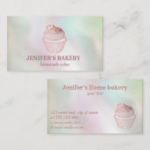 Holografisch roos gouden cupcake zelfgemaakte bakk visitekaartje (Voorkant / Achterkant)