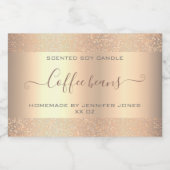 Holografisch Roos Gouden Ombre Glitter Verpakking Voedselcontainer Etiket (Enkel label)