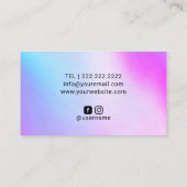 Holografisch roze blauw glitter drijft zout en spa visitekaartje (Achterkant)