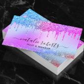 Holografisch roze blauw glitter drijft zout en spa visitekaartje