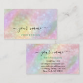 Holografisch roze blauw kleurig makreel visitekaartje (Voorkant / Achterkant)