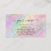 Holografisch roze blauw kleurig makreel visitekaartje (Achterkant)