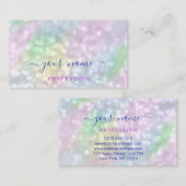 Holografisch Roze Blauwe Professionele Abstracte O Visitekaartje (Voorkant / Achterkant)