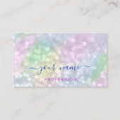 Holografisch Roze Blauwe Professionele Abstracte O Visitekaartje (Voorkant)