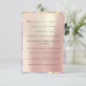 Holografisch Roze Bruiloft Feest Sweet 16de PEARLY Kaart (Staand voorkant)