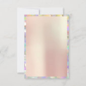 Holografisch Roze Bruiloft Feest Sweet 16de PEARLY Kaart (Achterkant)