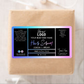 Holografisch roze en blauwe haarserumetiketten etiket (Insitu)