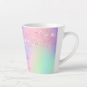 Holografisch roze glitter paarse mint regenboog latte mok (Rechts)