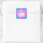 Holografisch roze Mode Blogger Vierkante Sticker (Tas)