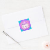 Holografisch roze Mode Blogger Vierkante Sticker (Envelop)