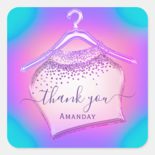 Holografisch roze Mode Blogger Vierkante Sticker