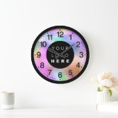 Holografisch Roze Moderne Aangepaste Logo Grote Klok (Huis)