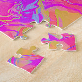 Holografisch Roze Oranje Modern Elegant Legpuzzel (Zijkant)