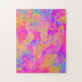 Holografisch Roze Oranje Modern Elegant Legpuzzel (Verticaal)