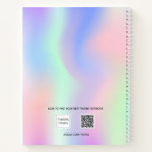 Holografisch roze paars fotomeisje notitieboek (Achterkant)