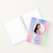 Holografisch roze paars fotomeisje notitieboek (Binnen)