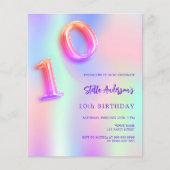 Holografisch roze paarse 10e verjaardagsbudget (Voorkant)